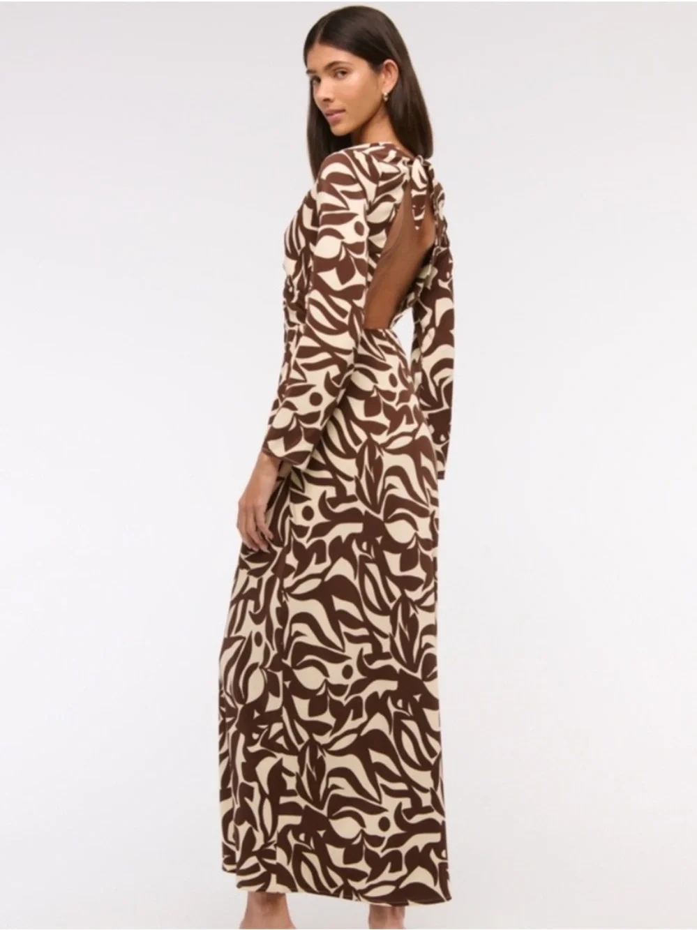 Abercrombie Women’s Long-Sleeve Twist-Front Maxi Dress (Size LP)